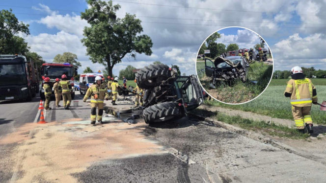 Traktorzysta z Lamborghini był napruty jak messerschmitt. Wjechał w osobówkę, którą podróżowało dziecko!