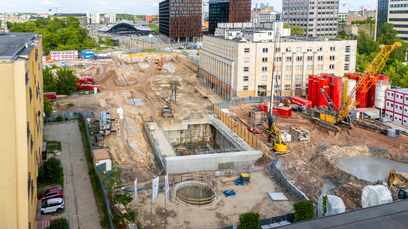 Budowa tunelu w centrum Łodzi, przy dworcu Łódź Fabryczna