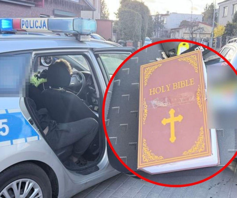 W skrytce przypominającej książkę z napisem „Holy Bible” znajdował się zamykany na klucz schowek, w którym ujawniono narkotyki