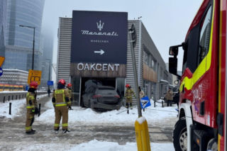 Wypadek na skrzyżowaniu Towarowej z Jaktorowską w Warszawie (14.01.2026)