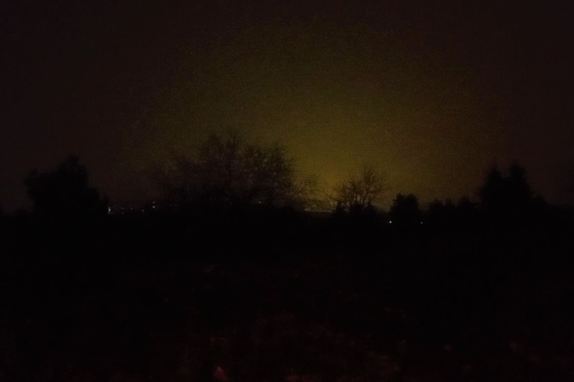 Pomarańczowa łuna nad Szczecinem