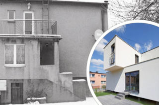 Z jednej kostki zrobili trzy. Rozbudowa domu z lat 70. W górnym pudełku sypialnia, w dolnym ganek i wiatrołap