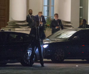 Jarosław Kaczyński na spotkaniu z prezydentem Andrzejem Dudą