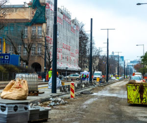 Tramwaj wzdłuż ul. Rakowieckiej w Warszawie - budowa