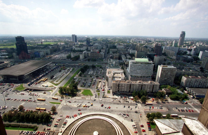 Widok na Warszawę z PKiN w 2001 r.