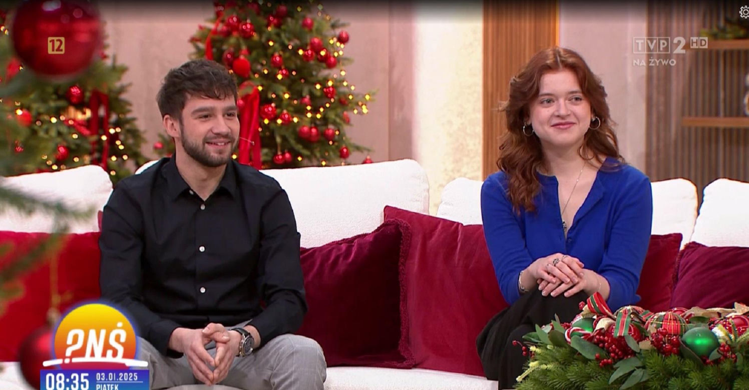 Pytanie na śniadanie, 3.01.2025. Gabriela Raczyńska (Basia z M jak miłość), Krystian Domagała (Mateusz Mostowiak)