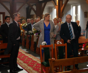 Pierwsza miłość. Seweryn (Mirosław Kropielnicki), Kazanowa (Elżbieta Romanowska), Bartek (Rafał Kwietniewski