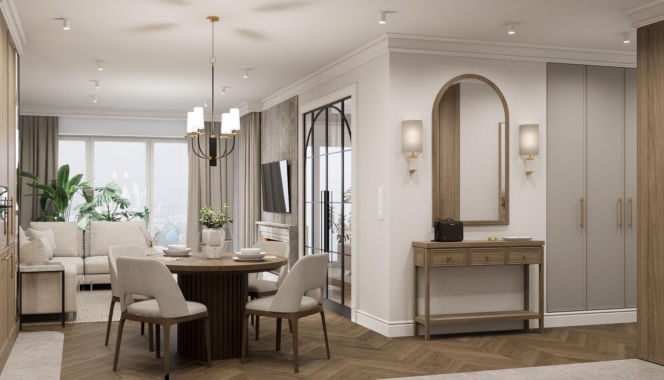 Kaszmirowe mieszkanie w gdańsku - projekt Renata Michałowicz