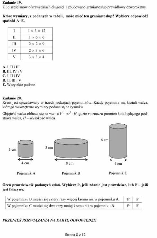 Próbny EGZAMIN GIMNAZJALNY grudzień 2011 - MATEMATYKA: jakie były PYTANIA, ARKUSZE, ODPOWIEDZI, PRZECIEKI