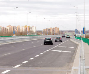 Most pusty, a Modlińska w korkach
