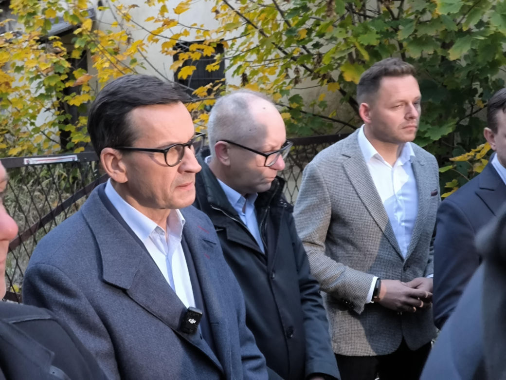 Łukasz Borowiak i Mateusz Morawiecki w Lesznie