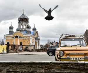 Wojna na Ukrainie. Zniszczona cerkiew w powiecie żytomierskim 