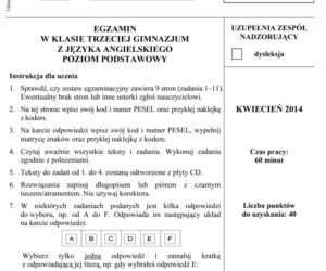 EGZAMIN GIMNAZJALNY 2014 ANGIELSKI: ARKUSZE, ODPOWIEDZI z CKE