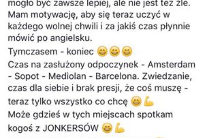 Jonkisz zdał maturę z angielskiego
