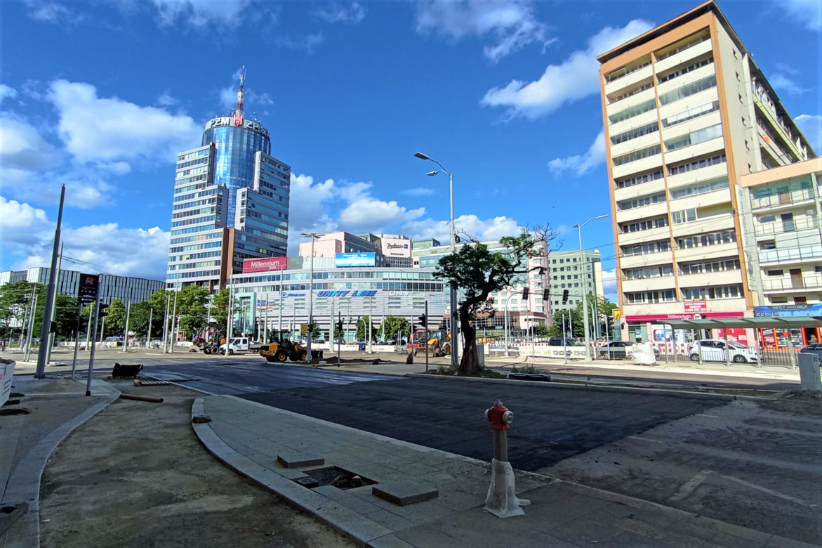 Przebudowa placu Rodła - czerwiec 2022