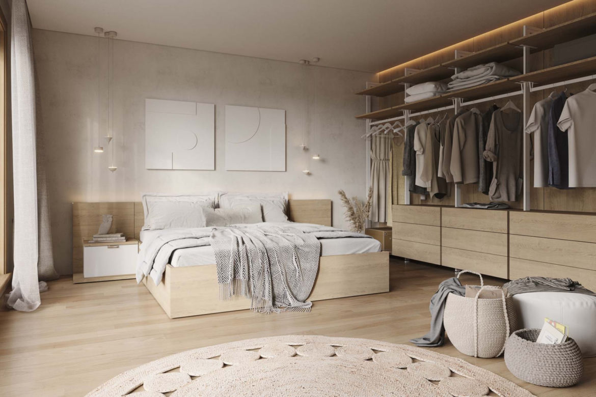 Przechowywanie w sypialni - wszystko na pokaz
