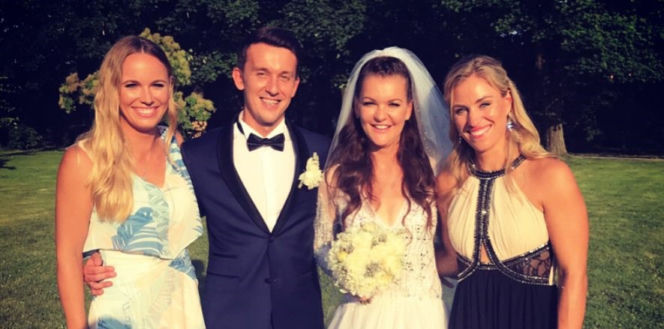 Caroline Woźniacka i Agnieszka Radwańska na ślubie