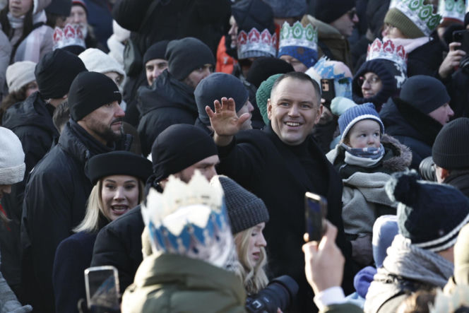 Karol i Marta Nawroccy na Orszaku Trzech Króli