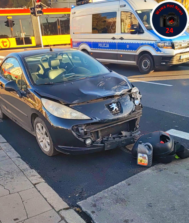 Poważny wypadek na Mokotowie. Motocyklista w szpitalu