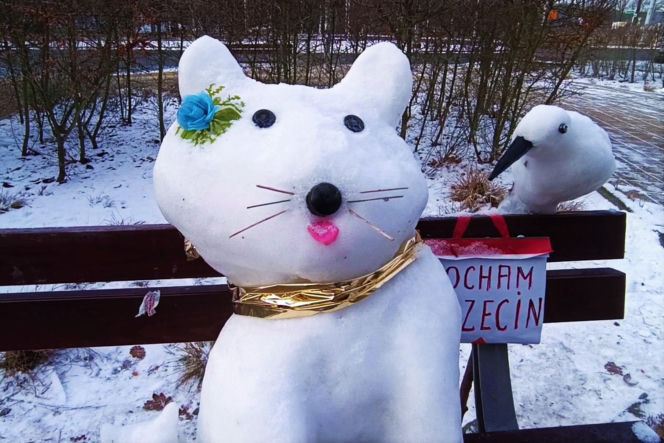 Rzeźby ze śniegu na pętli Głębokie