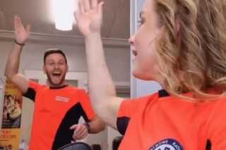 Wojciech Zygmunt i Anna Haba na planie Na sygnale