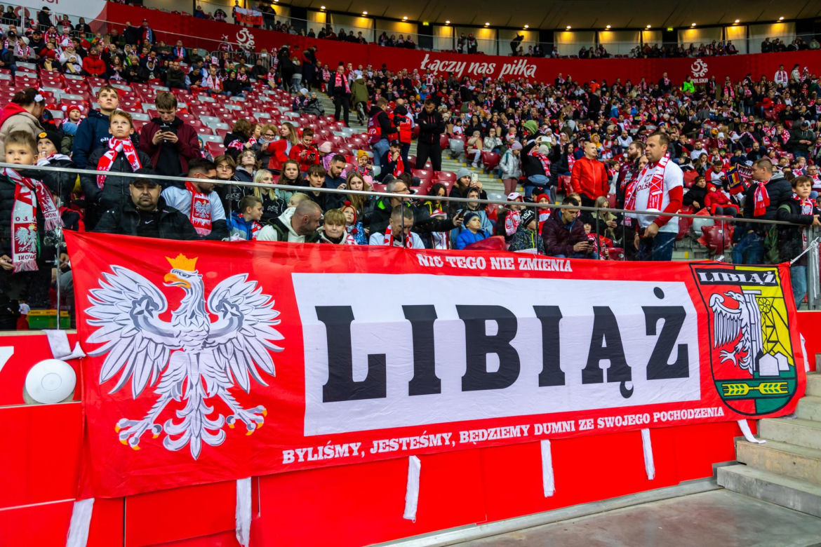 Kibice na meczu Polska -Mołdawia