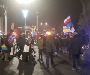 Strajk Kobiet w Gdańsku 1.02.2021. Blokada Huciska przez protestujących