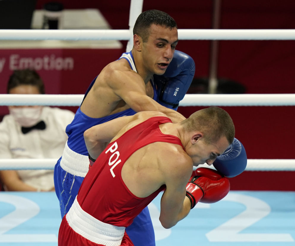 Damian Durkacz odpadł w 1/8 finału MŚ w Belgradzie (na zdj. walka w IO w Tokio)