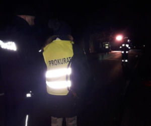 Samochód osobowy wypadł z drogi, wjechał w drzewo i stanął w płomieniach