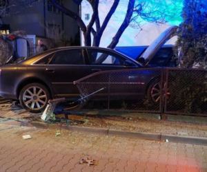 Potrąciła pieszego i wjechała w ogrodzenie
