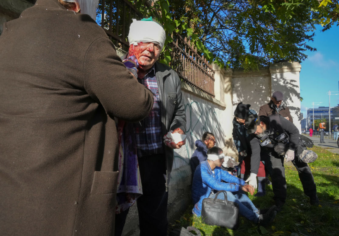 Ranni po rosyjskim ostrzale z 10.10.2022