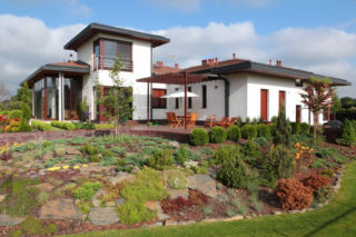 Skarpa obsadzona roślinami