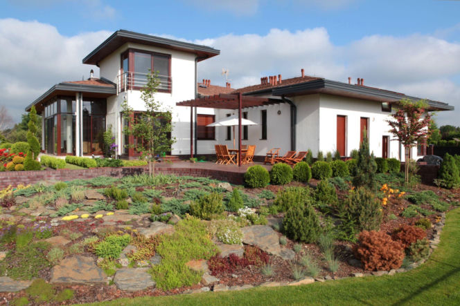 Skarpa obsadzona roślinami