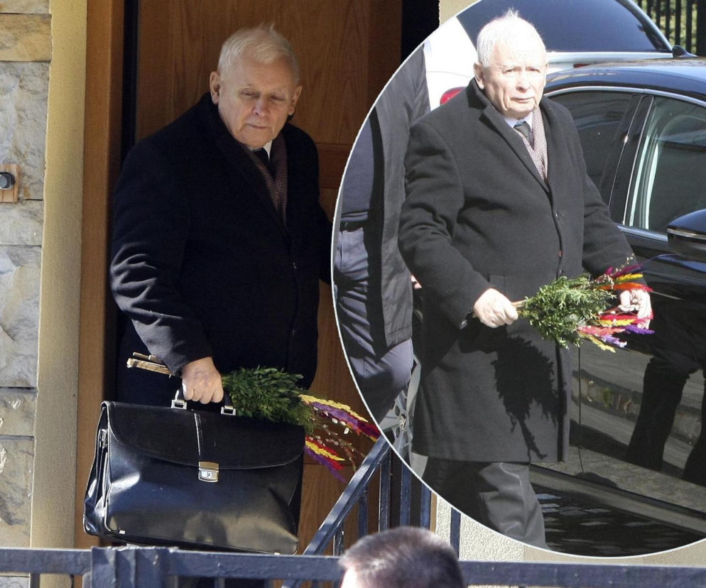 Jarosław Kaczyński szykuje się do świąt. Prezes PiS z kolorową palmą