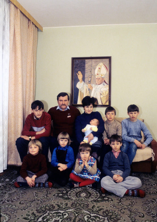 Lech Wałęsa z rodziną