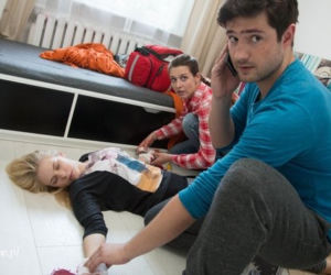 Na dobre i na złe odc. 612. Weronika (Malwina Dubowska), Adam Krajewski (Grzegorz Daukszewicz), Zuza (Julia Kamińska)