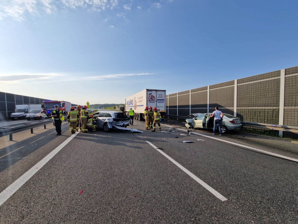 Wypadek na A4 koło Brzeska - 2.06.2023r.