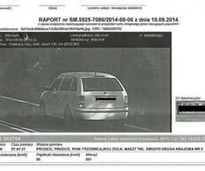 Zdjęcie z fotoradaru