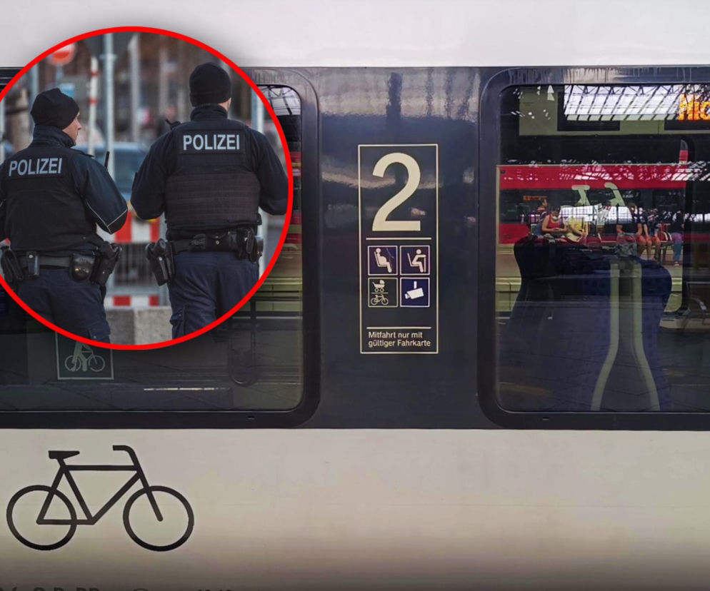 Pociąg na stacji w Niemczech. Na miniaturze dwaj policjanci. O alarmie na dworcu w Bawarii przeczytasz na SE.