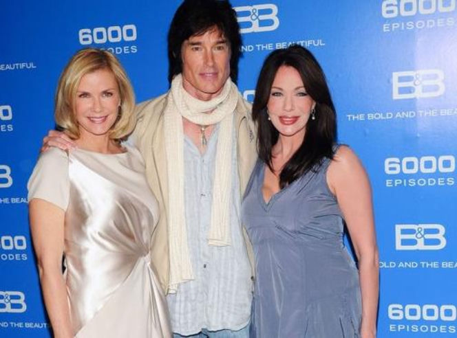 Moda na sukces. Taylor (Hunter Tylo), Ridge (Ronn Moss), Brooke (Katherine Kelly Lang)