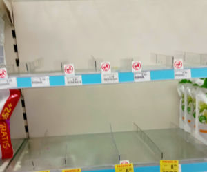 Puste półki w sklepach w Szczecinie
