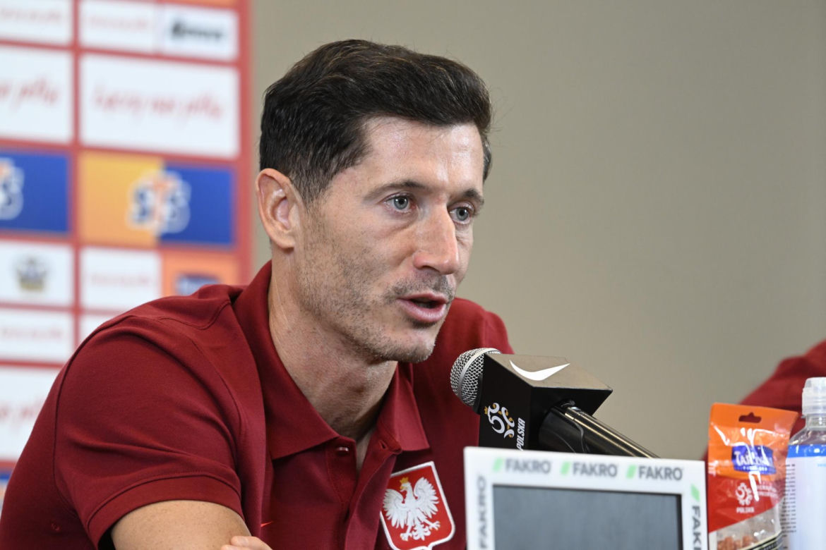 Robert Lewandowski na konferencji reprezentacji Polski