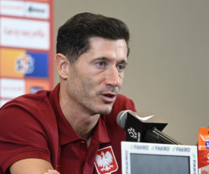 Robert Lewandowski na konferencji reprezentacji Polski