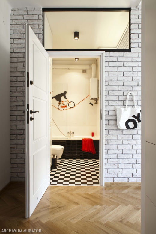 Ciekawa łazienka w stylu nowojorskiego art deco