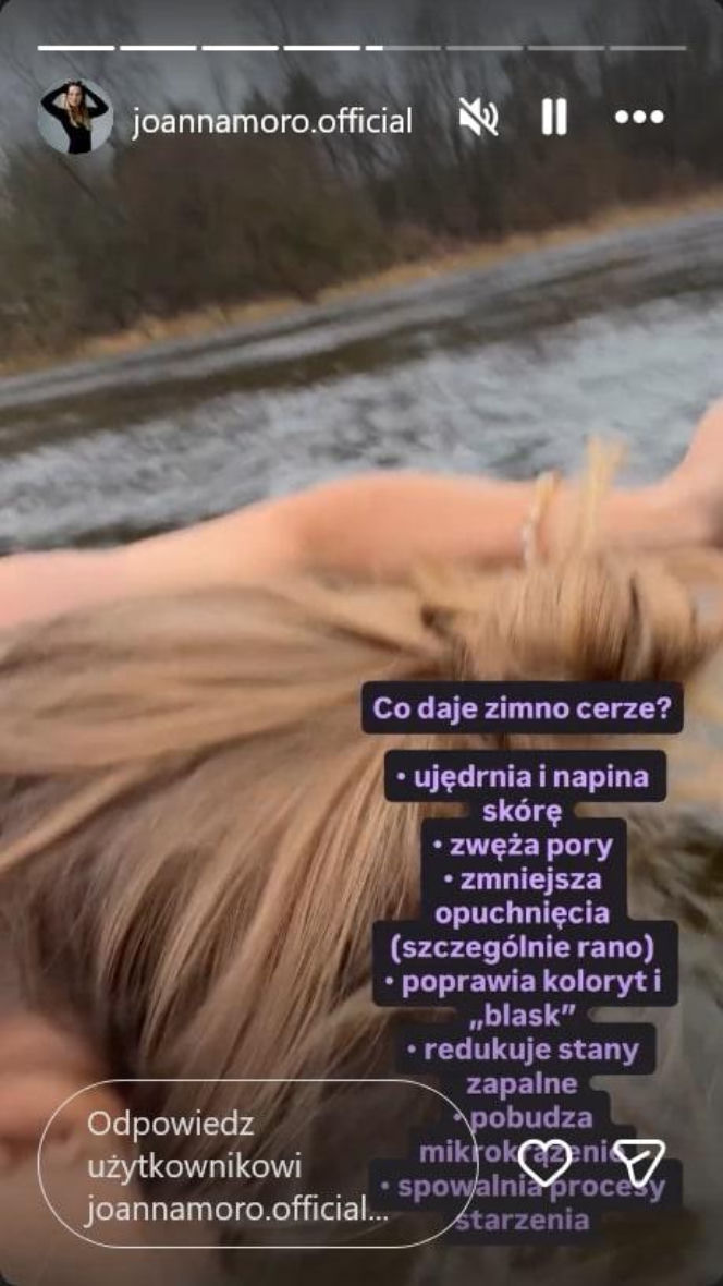 Fani drżeli o jej zdrowie, a ona… wskoczyła do lodu. Szokujące nagranie Joanny Moro!