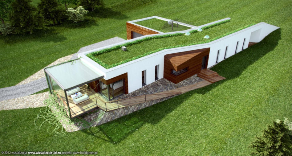 Projekt domu ziemianki ArchiTerra II pracowni TXMA