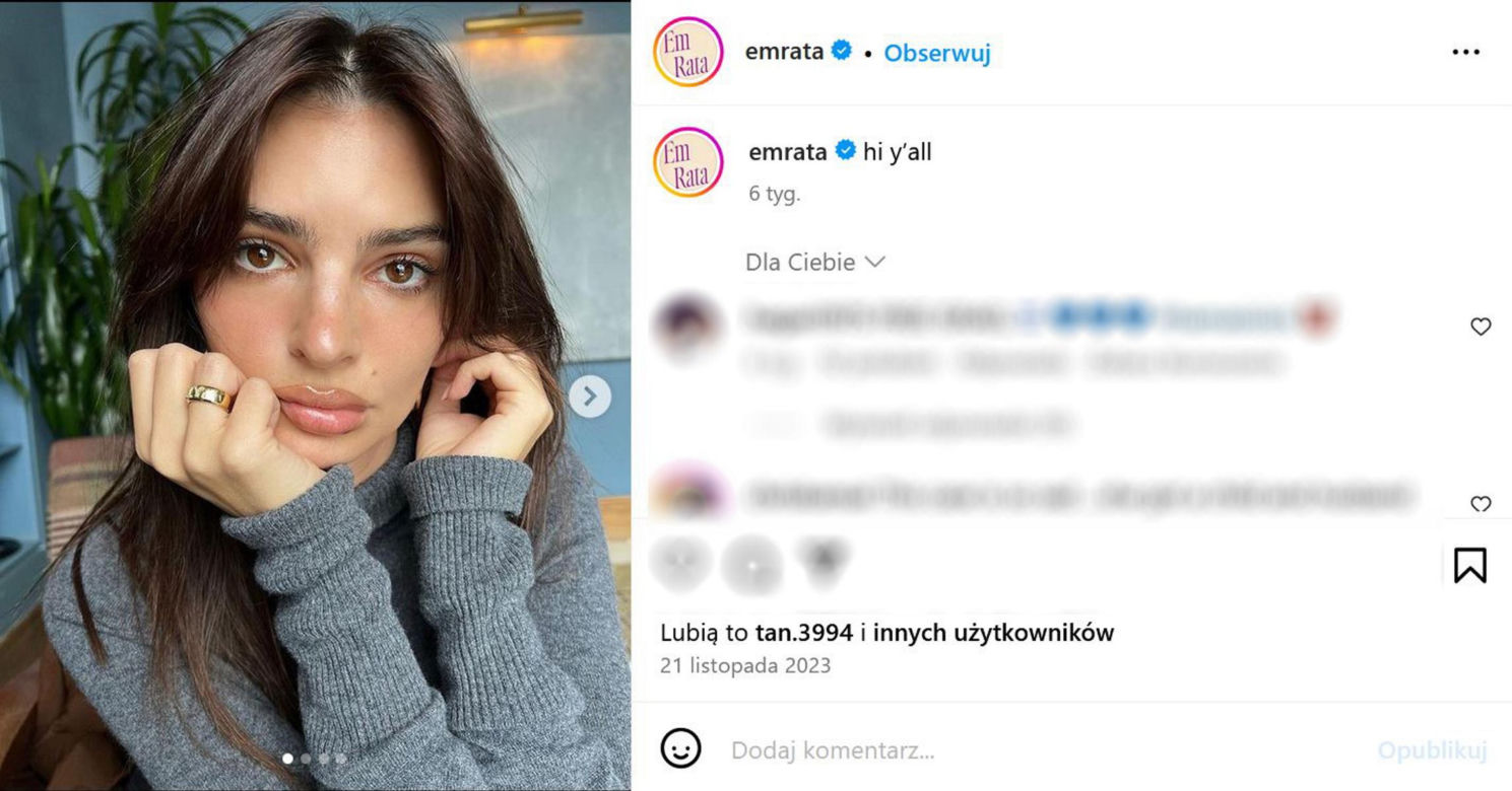 Emily Ratajkowski wróciła do byłego po roku! Rzuciła dwóch dla jednego