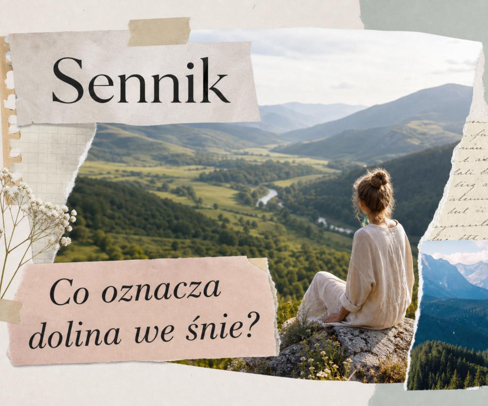 Kobieta siedząca tyłem na skale patrzy na zieloną dolinę. O znaczeniu snu o dolinie przeczytasz na SE.