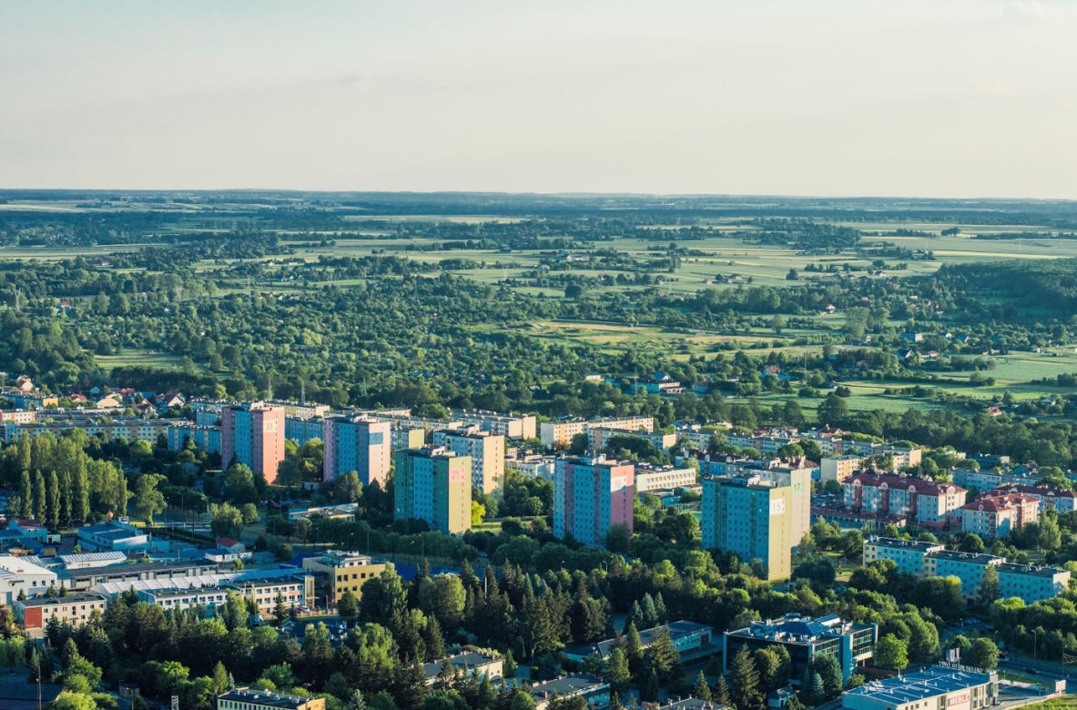 Lublin widziany z elektrociepłowni Wrotków