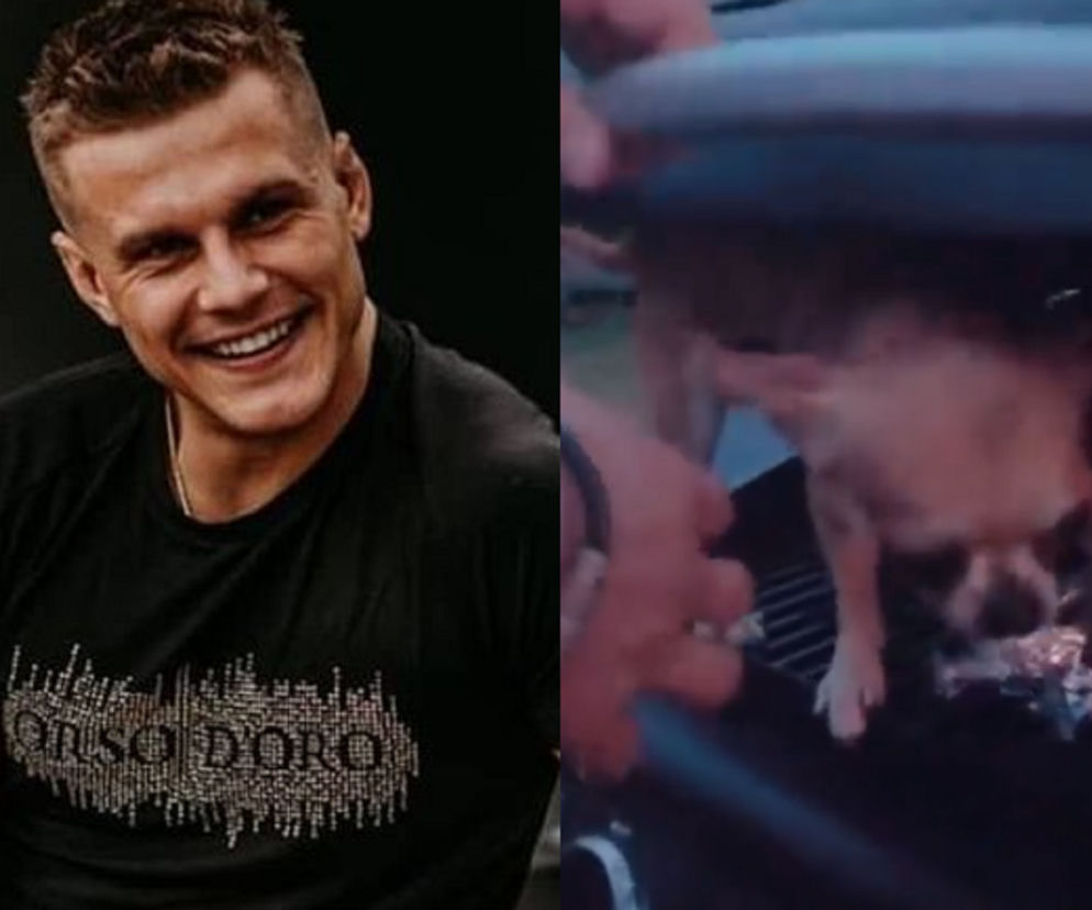 Alan Kwieciński z Warsaw Shore włożył psa do grilla